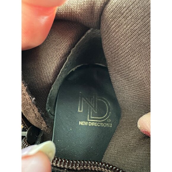 New Directions Womens Brown Faux Suede Tall Boots With Faux Fur Trim & Side Buck - Picture 6 of 6